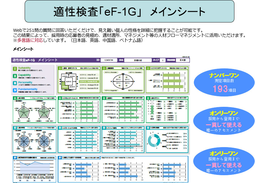 適性検査「eF-1G」メインシート