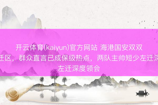开云体育(kaiyun)官方网站 海港国安双双跌入左迁区,群众直言已成保级热点,两队主帅短少左迁深度领会