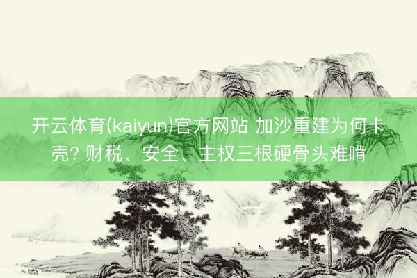 开云体育(kaiyun)官方网站 加沙重建为何卡壳? 财税、安全、主权三根硬骨头难啃