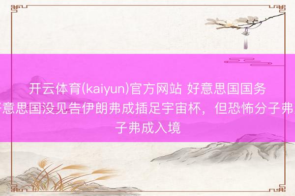 开云体育(kaiyun)官方网站 好意思国国务卿:好意思国没见告伊朗弗成插足宇宙杯,但恐怖分子弗成入境