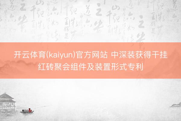 开云体育(kaiyun)官方网站 中深装获得干挂红砖聚会组件及装置形式专利