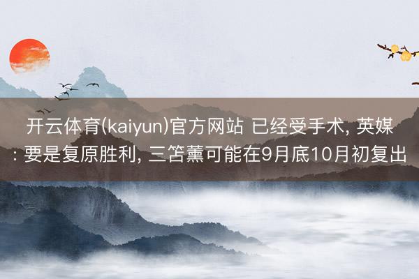 开云体育(kaiyun)官方网站 已经受手术, 英媒: 要是复原胜利, 三笘薰可能在9月底10月初复出