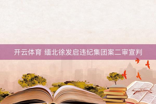 开云体育 缅北徐发启违纪集团案二审宣判