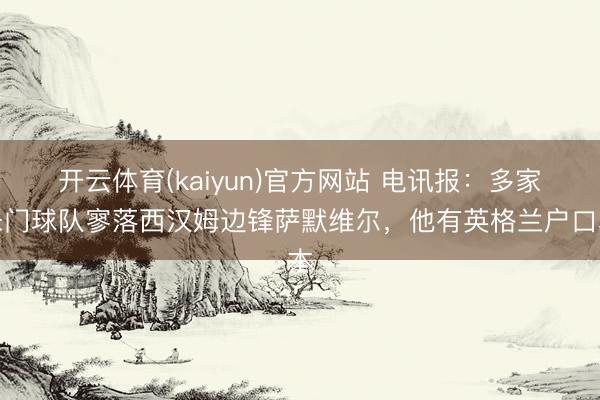 开云体育(kaiyun)官方网站 电讯报:多家朱门球队寥落西汉姆边锋萨默维尔,他有英格兰户口本
