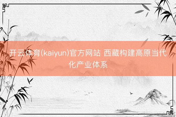 开云体育(kaiyun)官方网站 西藏构建高原当代化产业体系