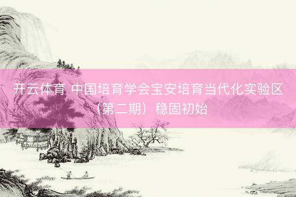 开云体育 中国培育学会宝安培育当代化实验区(第二期)稳固初始