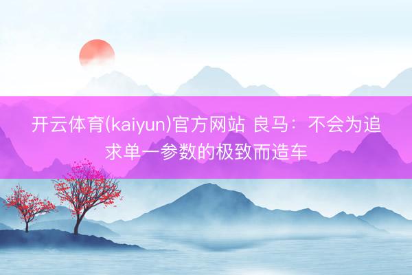 开云体育(kaiyun)官方网站 良马:不会为追求单一参数的极致而造车