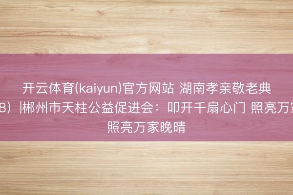 开云体育(kaiyun)官方网站 湖南孝亲敬老典型（58）|郴州市天柱公益促进会：叩开千扇心门 照亮万家晚晴